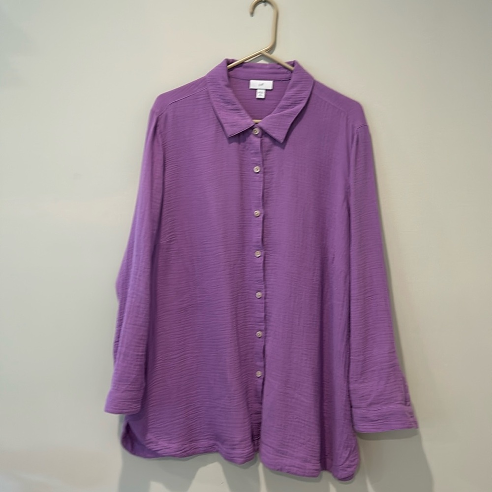 J Jill extra large petite gauze shirt in lavender